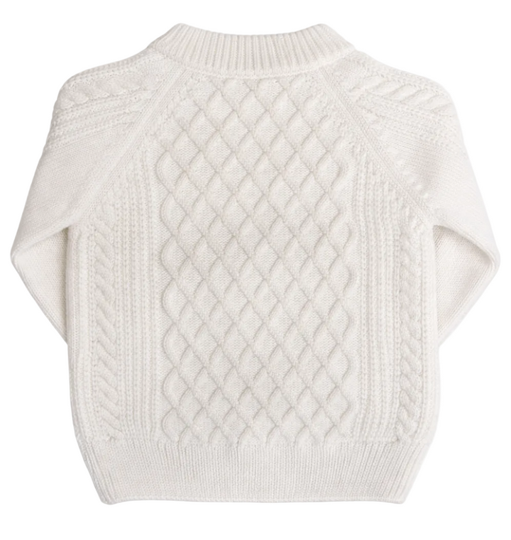Gebreide trui kabelpatroon off white – Wedoble