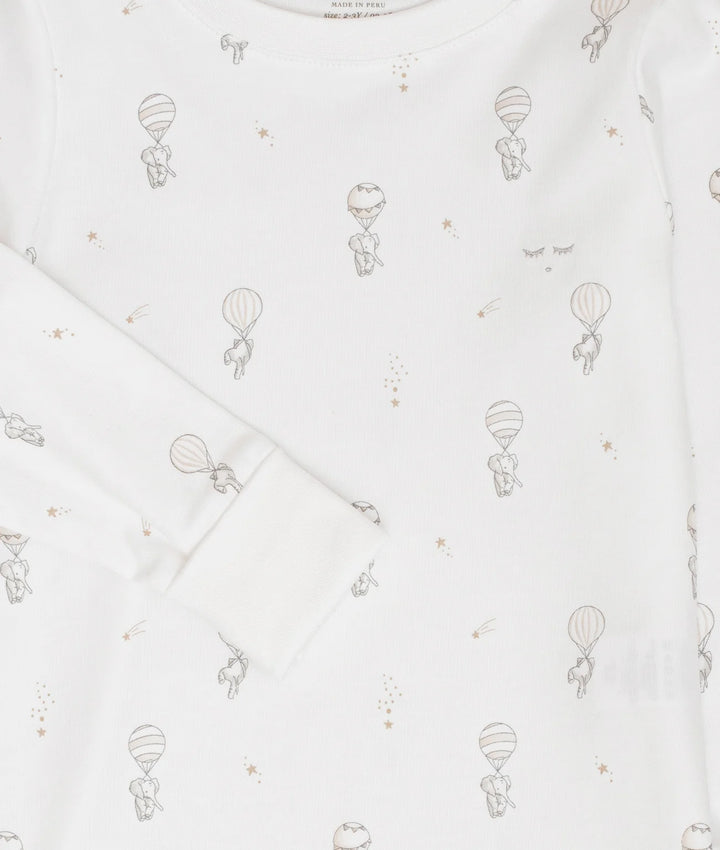 LIVLY Flying Elephants 2-delige Kinderpyjama – Pima Katoen