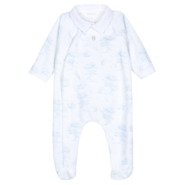 Babypakje velours Toile de jouy (Lichtblauw) - Patachou