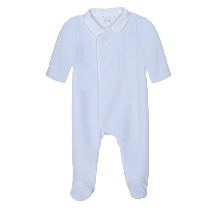 Babypakje velours punt kraag (Lichtblauw) - Patachou