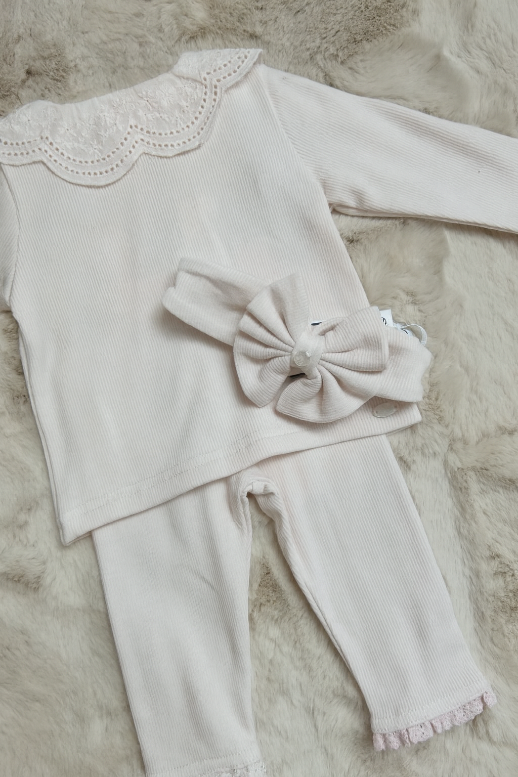 Set 2-delig rib (pale pink) - Tartine et Chocolat