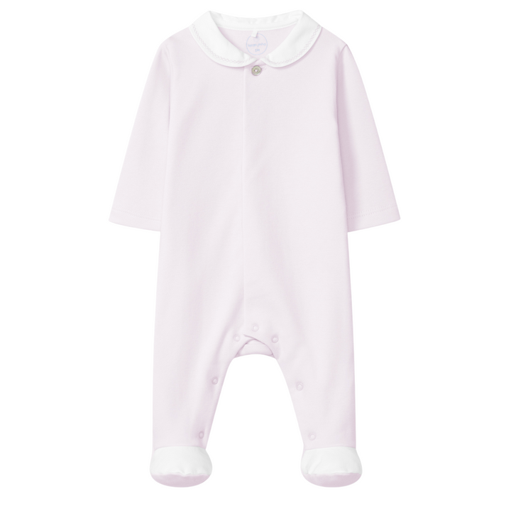 Babypakje kraagje + borduursel (lichtroze) - Laranjinha