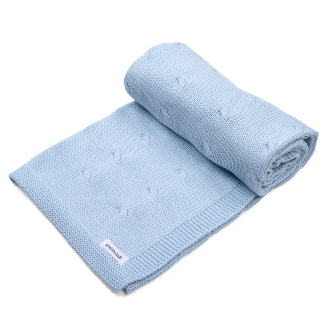 Deken Marbella (lichtblauw) - Poetree Kids
