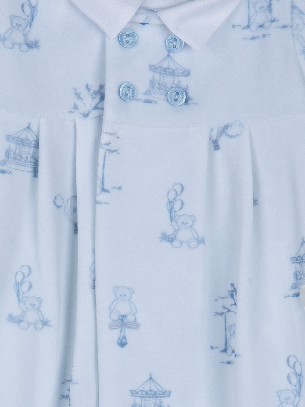 Babypakje velours toile de jouy blue (Lichtblauw) - Patachou