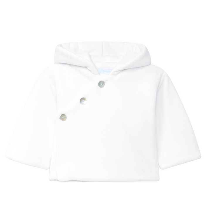 Jasje baby velours (wit) - Laranjinha