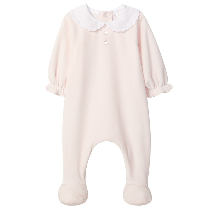 Babypakje broderie kraag (peach pink)