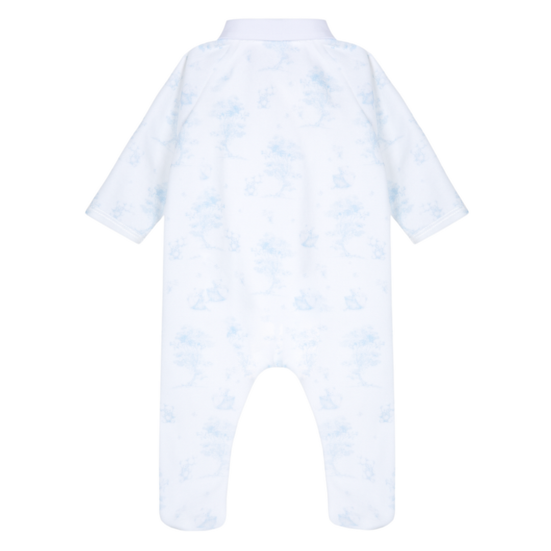 Babypakje velours Toile de jouy (Lichtblauw) - Patachou