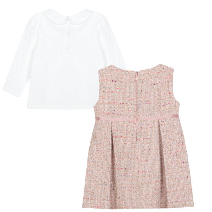 Set : 2- Delig tweed jurk + top (Pale Pink) - Patachou