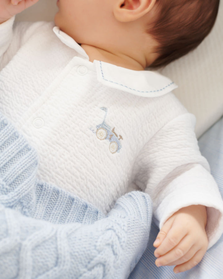 Deken Cashmere gebreid (lichtblauw) - Theophile et Patachou