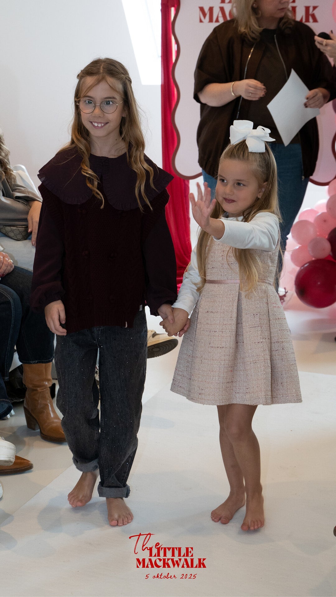 Set : 2- Delig tweed jurk + top (Pale Pink) - Patachou