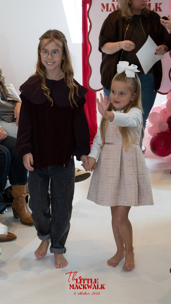 Set : 2- Delig tweed jurk + top (Pale Pink) - Patachou