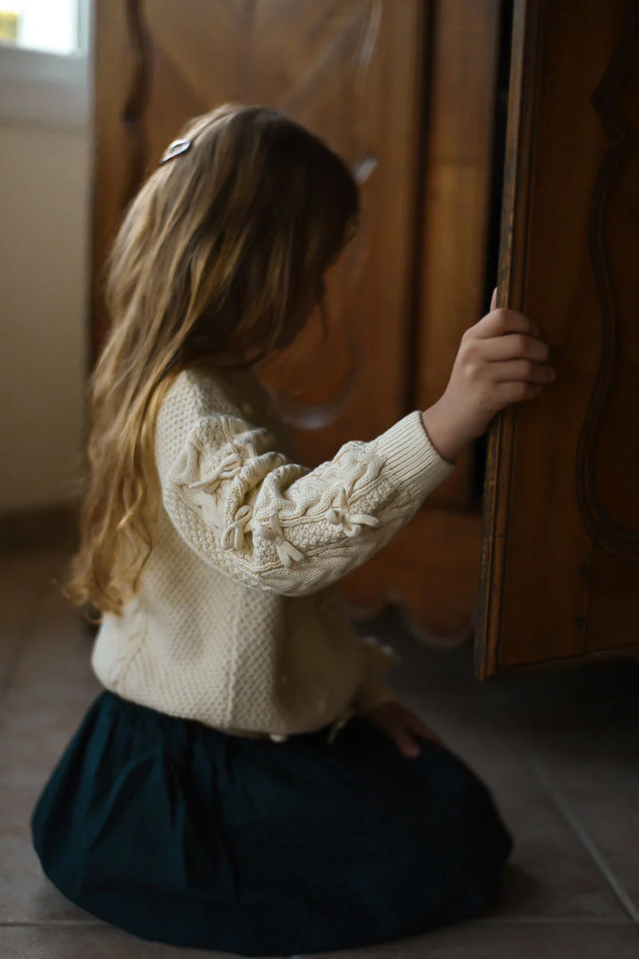 Trui Elise bow (beige) - LRDM Petits