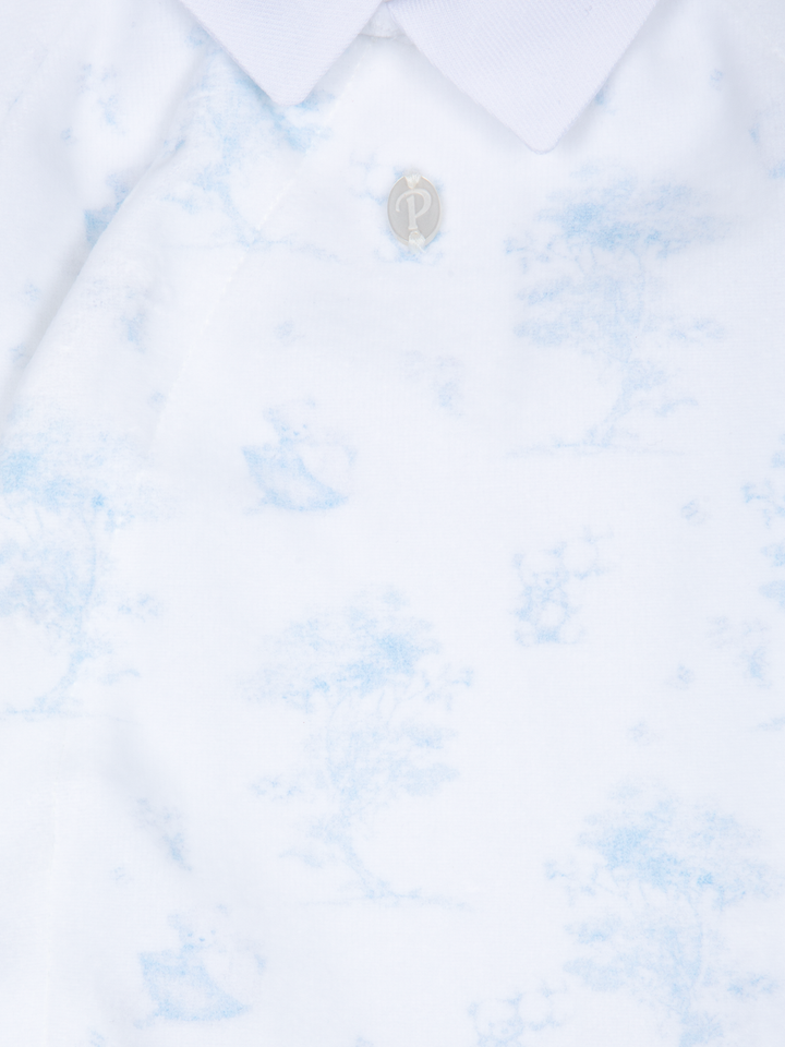 Babypakje velours Toile de jouy (Lichtblauw) - Patachou