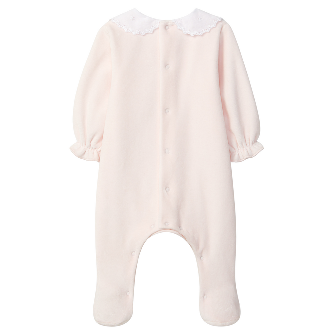 Babypakje broderie kraag (peach pink)