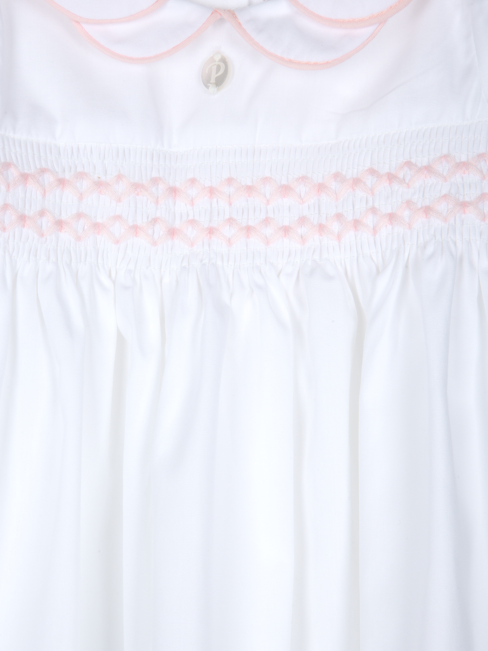 Jurk smok borduurwerk (wit) - Patachou