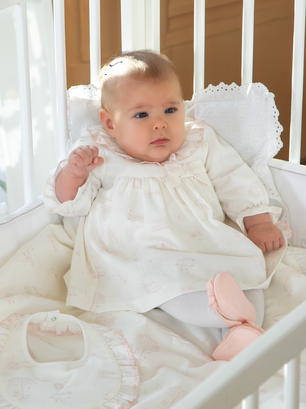 Jurk Toile de jouy (Lichtroze) - Patachou