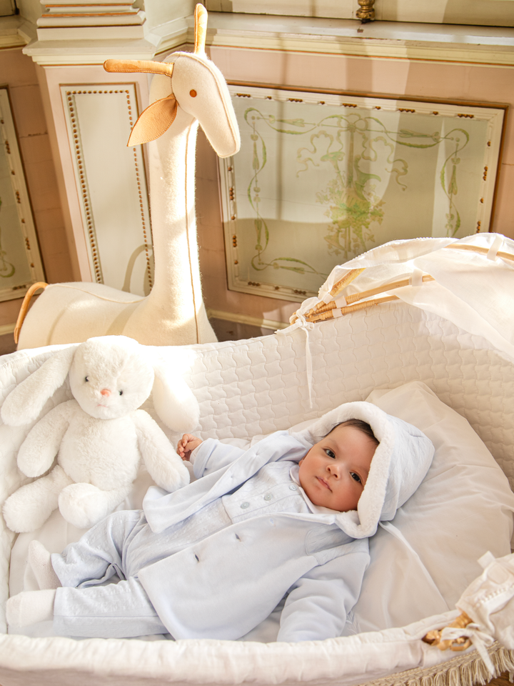 Patachou Velours Babyjasje met Kabeldetails & Capuchon