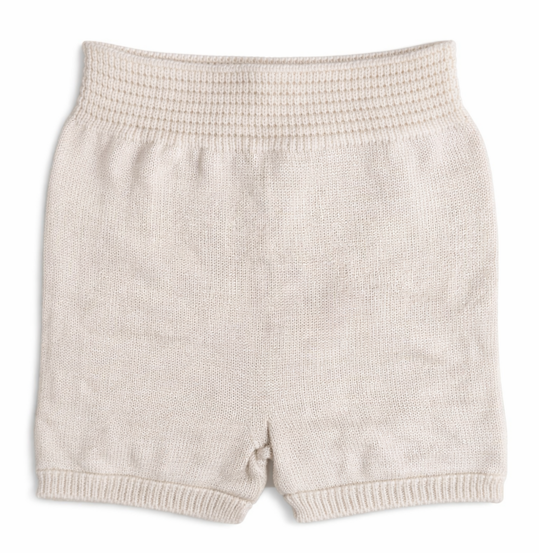 Gebreide baby set polo & short off white – Wedoble