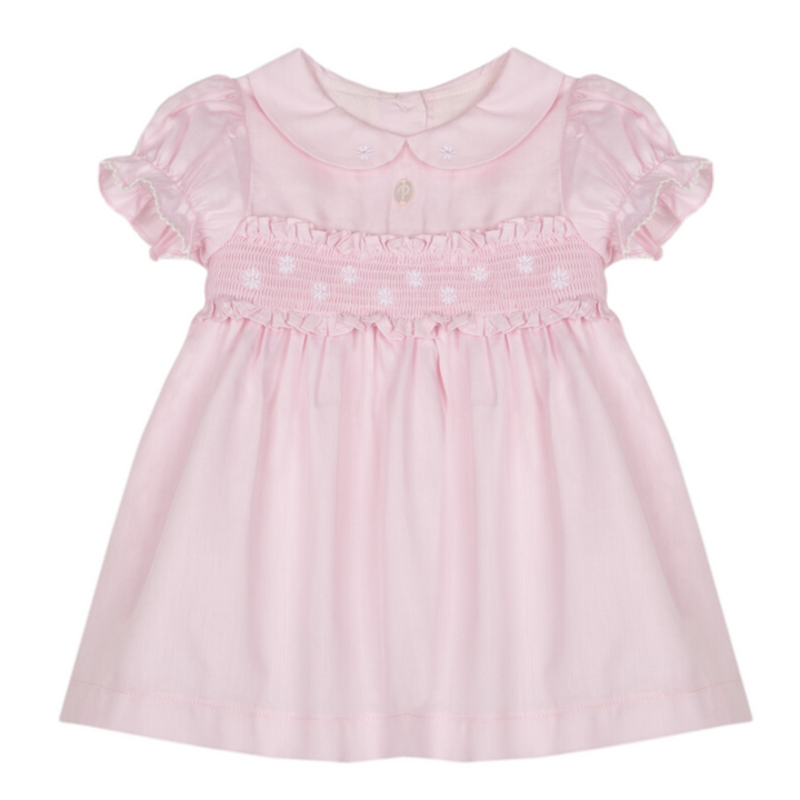 Jurk katoen satijn smok (lichtroze) - Patachou