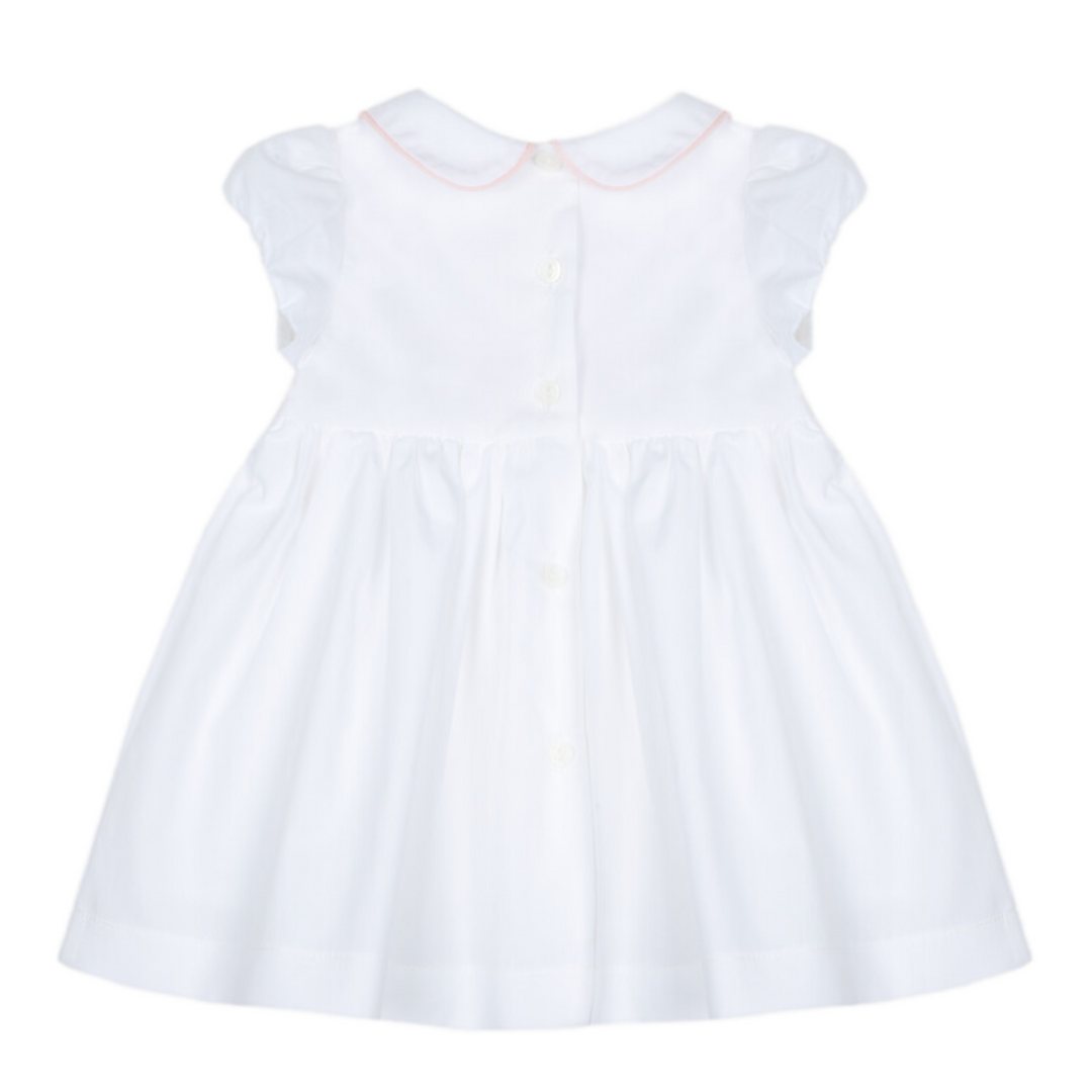 Jurk smok borduurwerk (wit) - Patachou