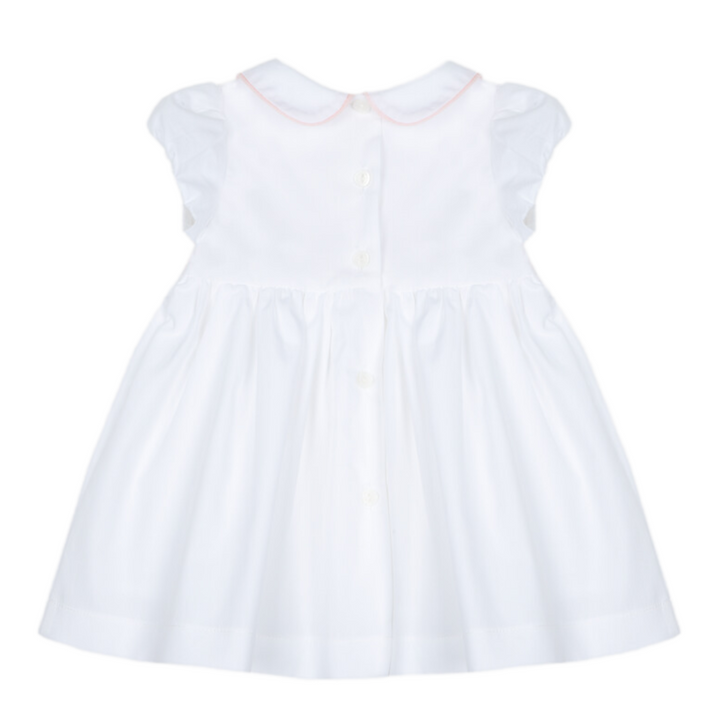 Jurk smok borduurwerk (wit) - Patachou