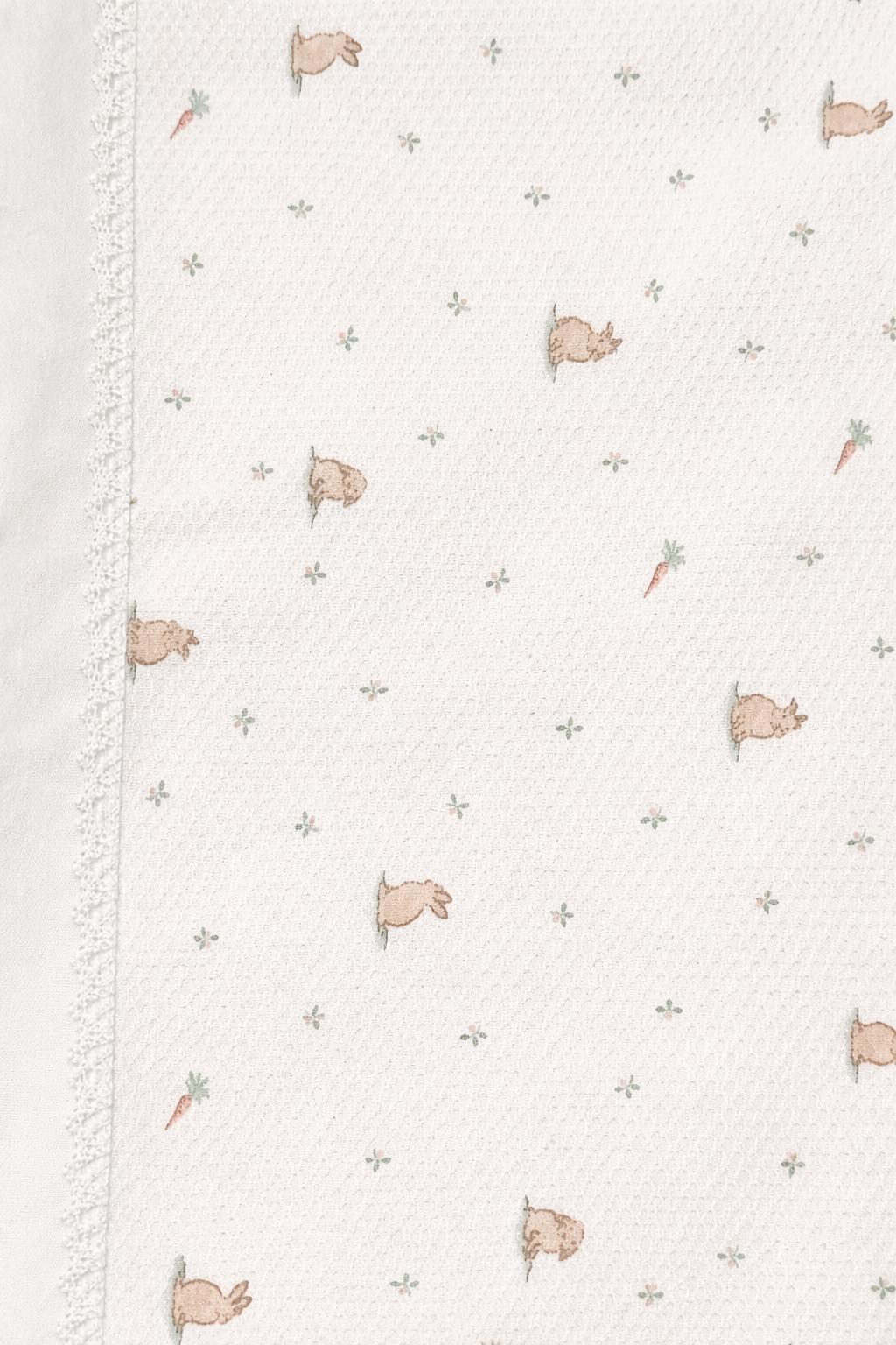 Babydeken konijntjes wit – luxe babydeken - Pureté du Bébé