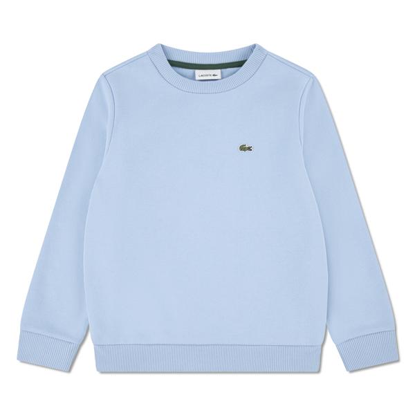 Lichtblauwe Lacoste kids sweater met geborduurd krokodillenlogo