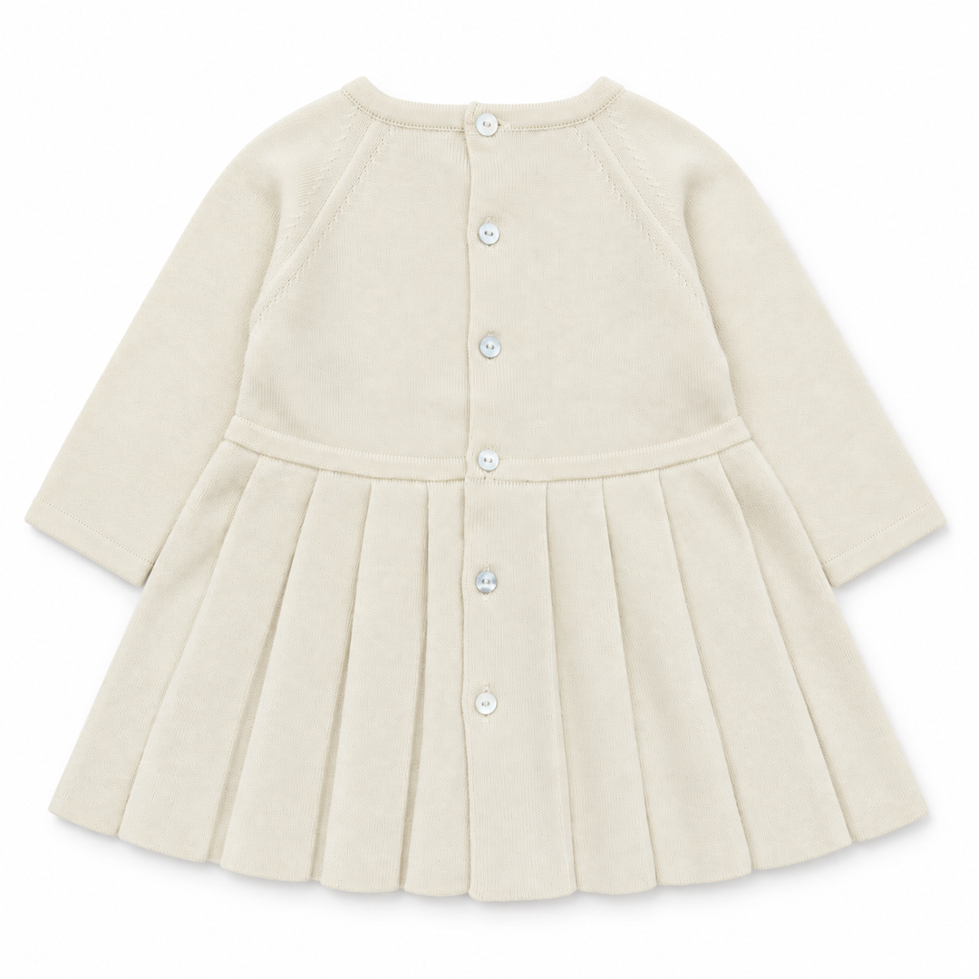 Dr. Kid Gebreid Babyjurkje Organic Katoen met Hobbelpaard – Beige