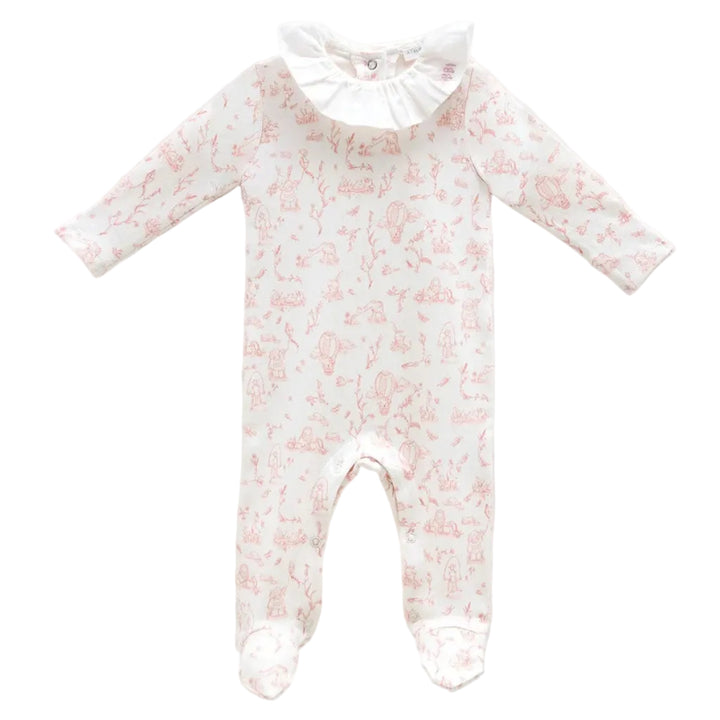 lichtroze toile de jouy babypakje met kraagje van atelier babbi