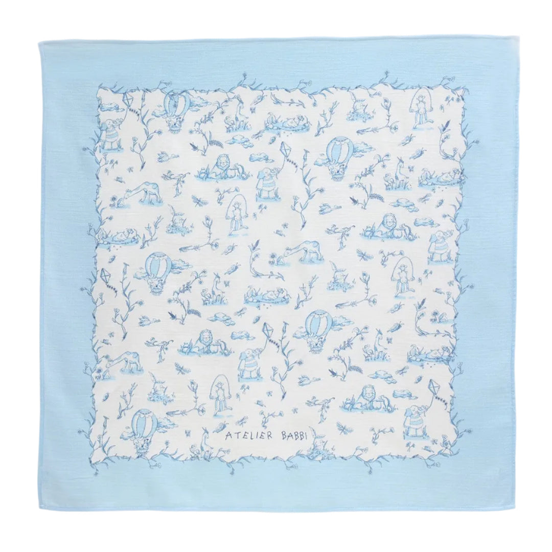lichtblauwe hydrofiele doek 100x100cm van atelier babbi
