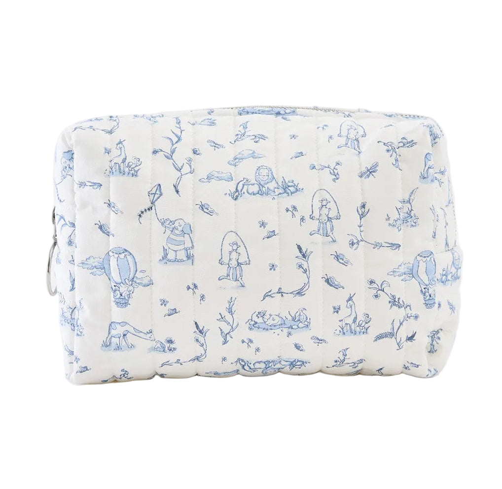 lichtblauw toile de jouy toilettasje van atelier Babbi