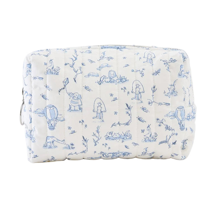lichtblauw toile de jouy toilettasje van atelier Babbi