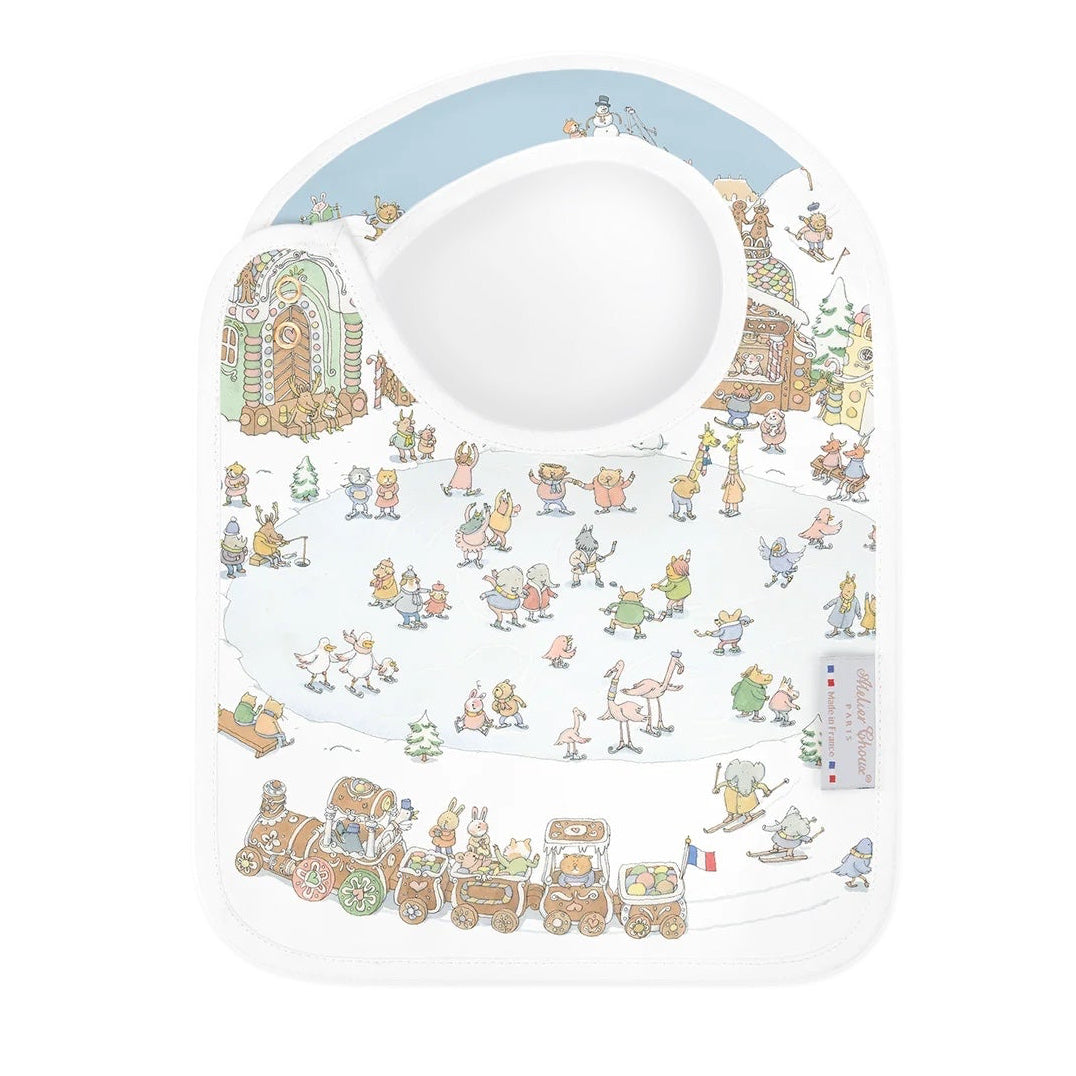 satin bib slabber winter wonderland van atelier choux
