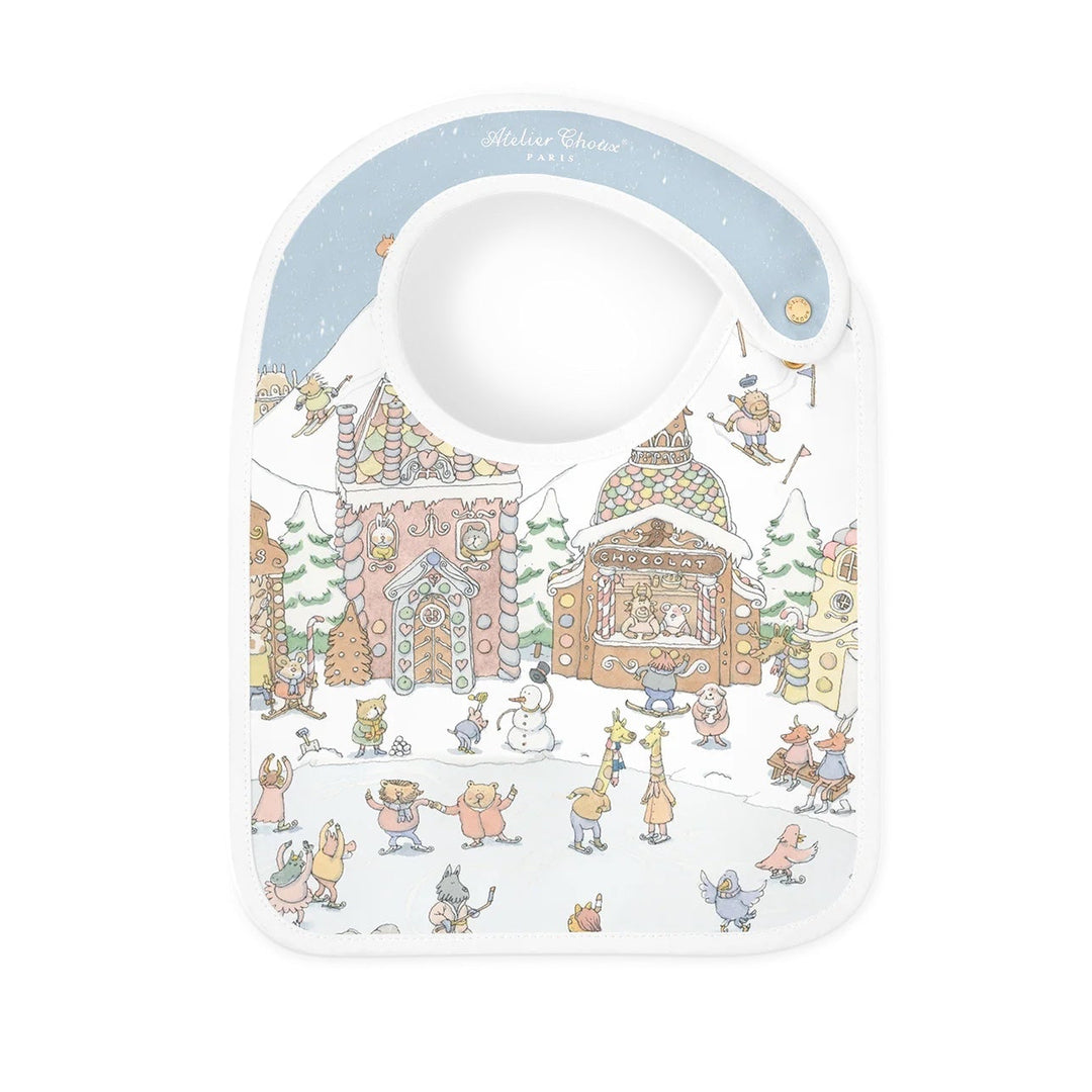 satin bib winter wonderland van earlier Choux slabber