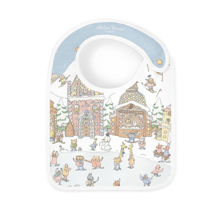 satin bib winter wonderland van earlier Choux slabber