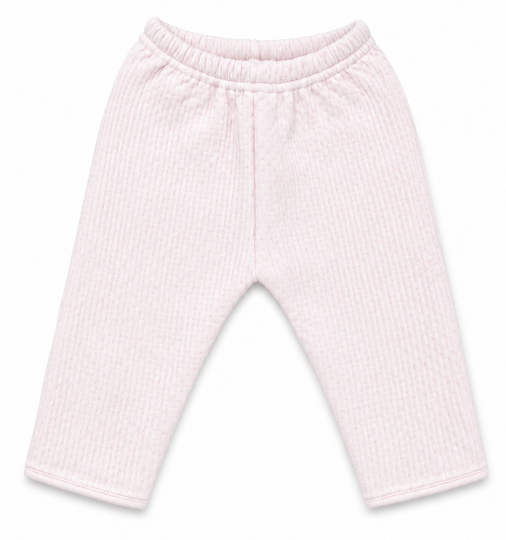 Baby Gi babybroekje lichtroze van zachte katoen met subtiele structuur voor baby's.