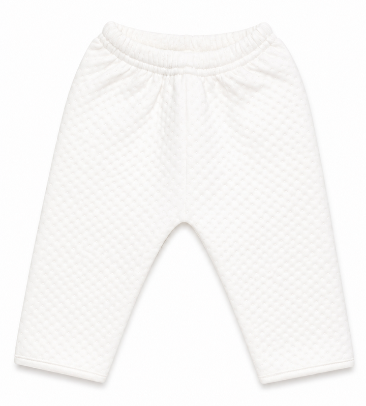 Baby Gi babybroekje offwhite van zachte katoen met subtiele structuur voor baby's.