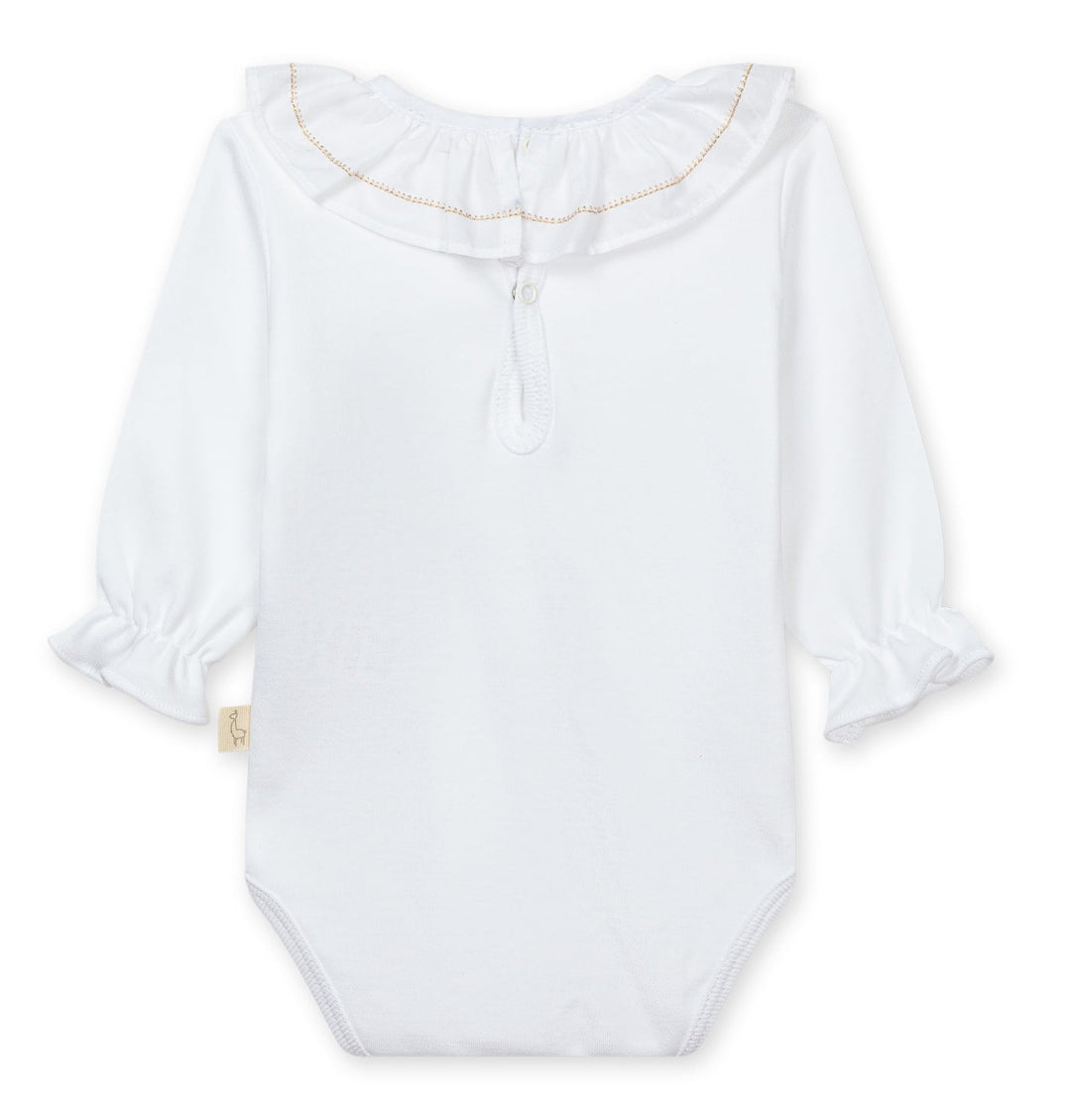 Achterzijde van Baby Gi romper met drukknoopsluiting
