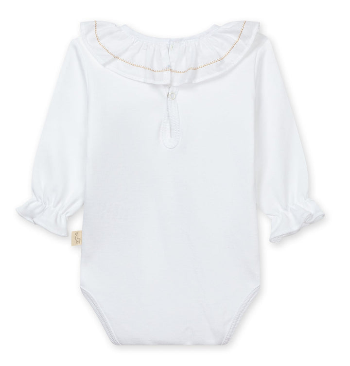 Achterzijde van Baby Gi romper met drukknoopsluiting