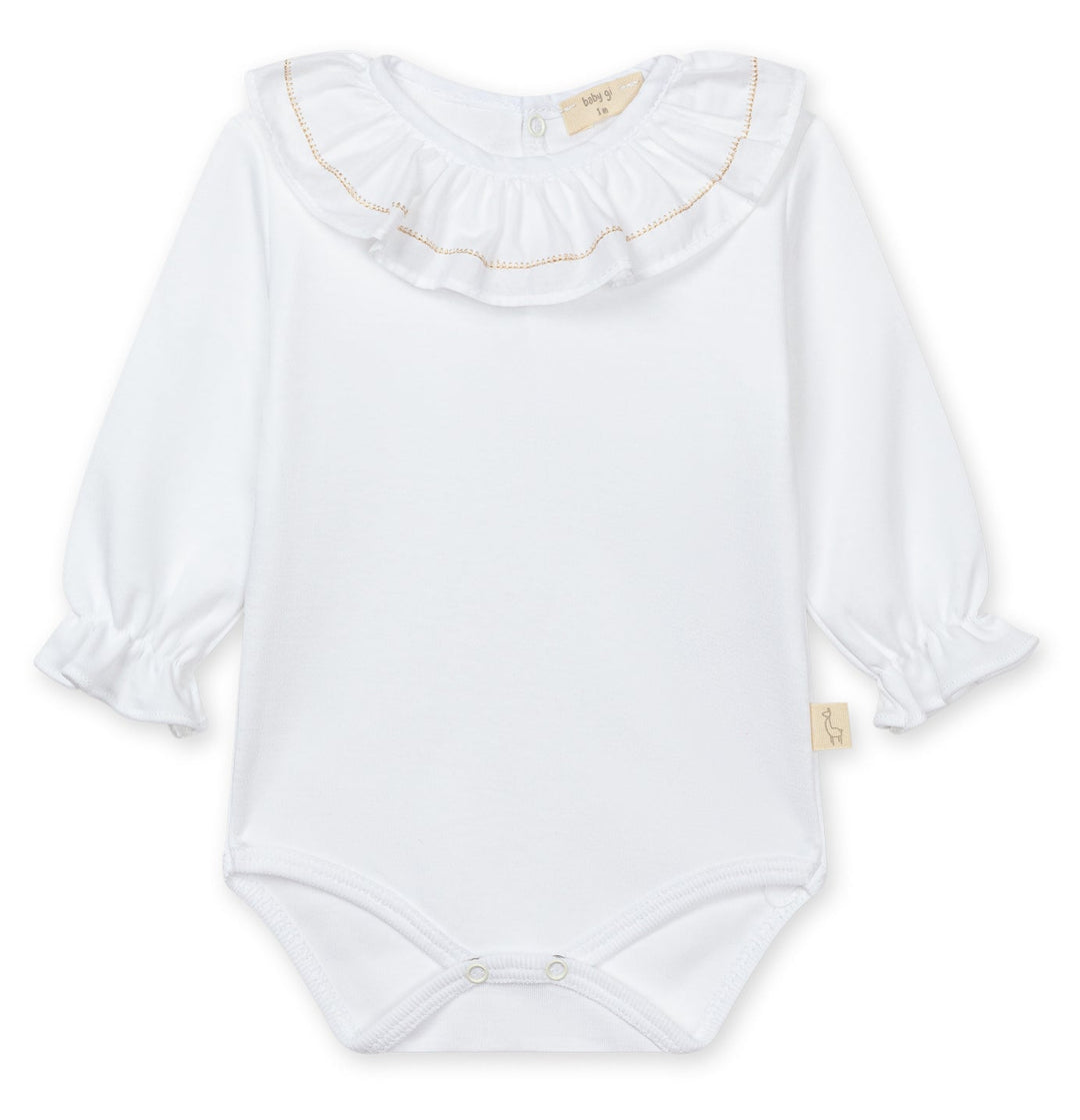 Wit Baby Gi romper met lange mouwen