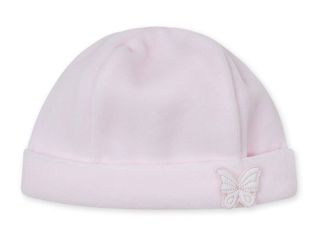 Lichtroze Baby Gi mutsje met vlinderdetail