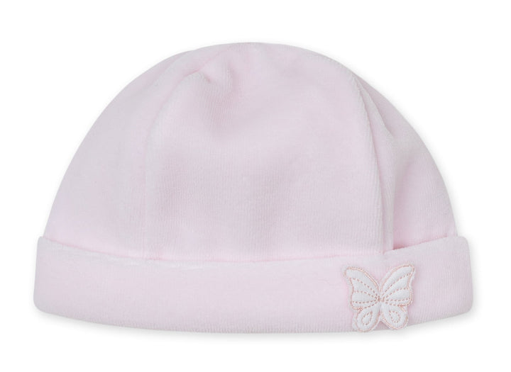 Lichtroze Baby Gi mutsje met vlinderdetail
