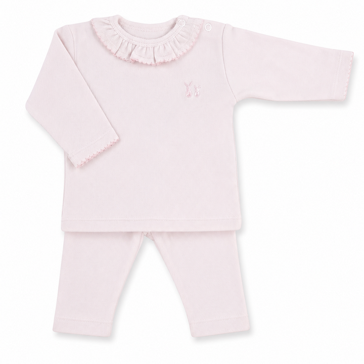 Lilly set in lichtroze rib katoen van Poetree kids
