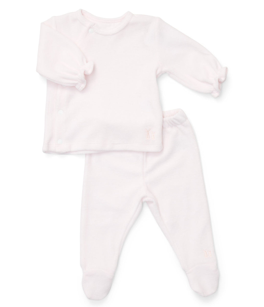 Lichtroze velours babypakje 2-delig van Poetree Kids