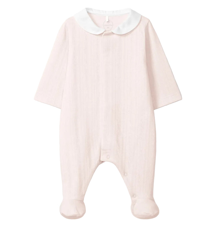 Babypakje met ajour motief in peach pink - Laranjinha