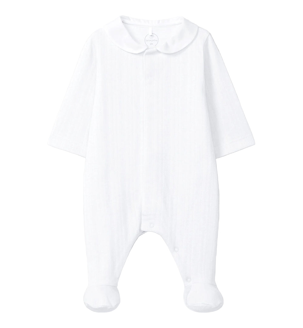 Wit babypakje met ajour details - Laranjinha 