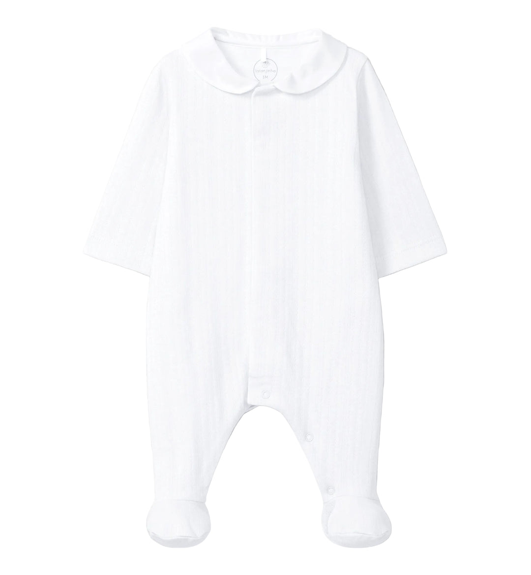 Wit babypakje met ajour details - Laranjinha 