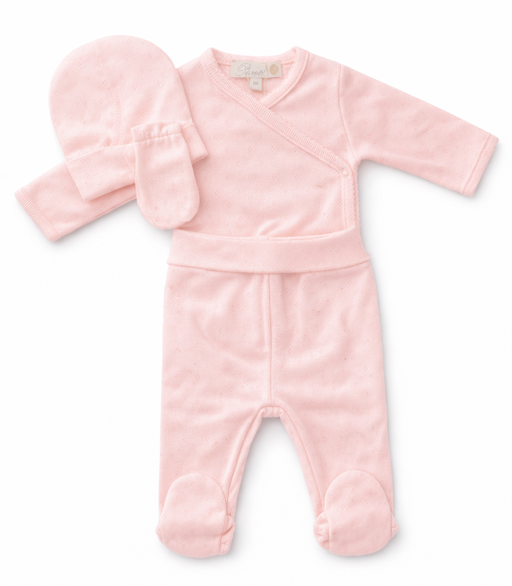 4-delige set purete du bebe in ajour print