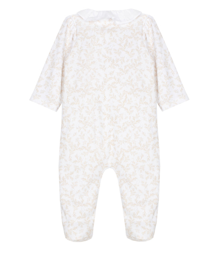 Zacht ajour newborn babypakje van Patachou met gesloten voetjes. 