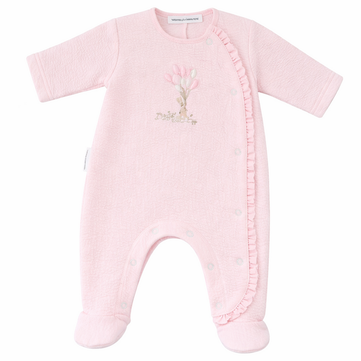 Gewafeld katoen babypakje in lichtroze uit de garden party collectie van Theophile et Patachou 